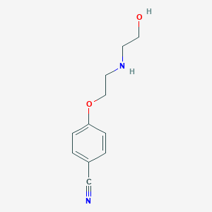 molecular formula C11H14N2O2 B8360365 4-{2-[(2-Hydroxyethyl)amino]ethoxy}benzonitrile 