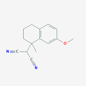 molecular formula C15H16N2O B8360420 2-(1-Methyl-7-methoxytetralin-1-yl)malononitrile 
