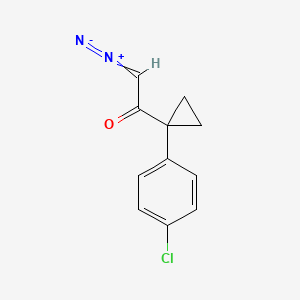 molecular formula C11H9ClN2O B8360497 1-(1-(4-Chlorophenyl)cyclopropyl)-2-diazoethanone 