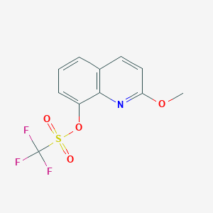 molecular formula C11H8F3NO4S B8360499 1,1,1-Trifluoromethanesulfonic acid 2-methoxyquinolin-8-yl ester 