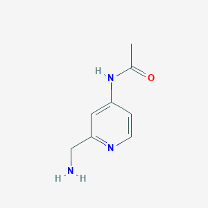 molecular formula C8H11N3O B8360508 2-(Aminomethyl)-4-acetylaminopyridine 
