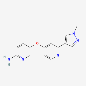 molecular formula C15H15N5O B8360596 4-methyl-5-((2-(1-methyl-1H-pyrazol-4-yl)pyridin-4-yl)oxy)pyridin-2-amine 