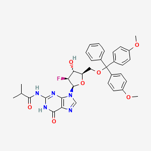 N-(9-((2S,3R,4S,5S)-5-((Bis(4-methoxyphenyl)(phenyl)methoxy)methyl)-3-fluoro-4-hydroxytetrahydrofuran-2-yl)-6-oxo-6,9-dihydro-1H-purin-2-yl)isobutyramide