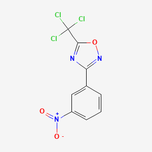 molecular formula C9H4Cl3N3O3 B8360657 3-(3-Nitrophenyl)-5-(trichloromethyl)-1,2,4-oxadiazole CAS No. 1822-98-6