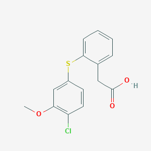 molecular formula C15H13ClO3S B8360673 {2-[(4-Chloro-3-methoxyphenyl)sulfanyl]phenyl}acetic acid CAS No. 61150-53-6