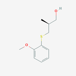 molecular formula C11H16O2S B8360718 (S)-3-(2-methoxyphenylsulfanyl)-2-methylpropanol 