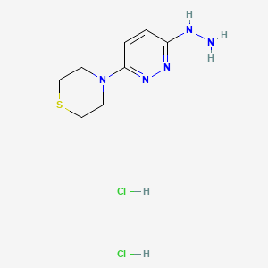 molecular formula C8H15Cl2N5S B8360723 3(2H)-Pyridazinone, 6-(4-thiomorpholinyl)-, hydrazone, dihydrochloride CAS No. 56393-07-8