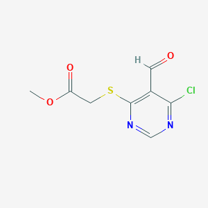 molecular formula C8H7ClN2O3S B8360735 Methyl [(6-chloro-5-formylpyrimidin-4-yl)thio]acetate 