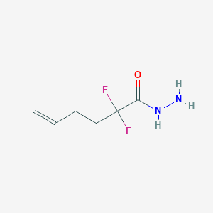 molecular formula C6H10F2N2O B8360761 5-Hexenoic acid, 2,2-difluoro-, hydrazide 