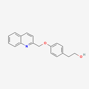 molecular formula C18H17NO2 B8360868 4-(2-Quinolinylmethoxy)benzeneethanol 