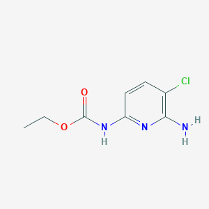 molecular formula C8H10ClN3O2 B8360904 Ethyl N-(6-amino-5-chloro-2-pyridyl)carbamate 