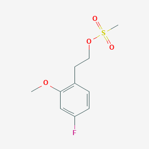 molecular formula C10H13FO4S B8360968 Methanesulfonic acid 2-(4-fluoro-2-methoxy-phenyl)-ethyl ester CAS No. 589755-58-8