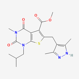 methyl 6-[(3,5-dimethyl-1H-pyrazol-4-yl)methyl]-1-isobutyl-3-methyl-2,4-dioxo-1,2,3,4-tetrahydrothieno[2,3-d]pyrimidine-5-carboxylate