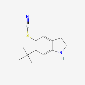 molecular formula C13H16N2S B8360978 6-tert-butyl-5-thiocyanato-2,3-dihydro-1H-indole 