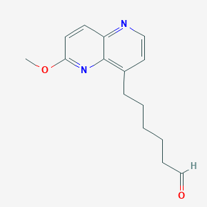 molecular formula C15H18N2O2 B8360991 6-(6-Methoxy-[1,5]naphthyridin-4-yl)-hexanal 