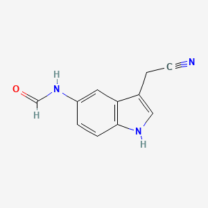 molecular formula C11H9N3O B8361030 N-[3-(cyanomethyl)-1H-indol-5-yl]formamide 