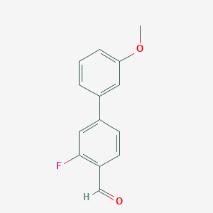 molecular formula C14H11FO2 B8361048 3-Fluoro-3'-methoxy-biphenyl-4-carbaldehyde 