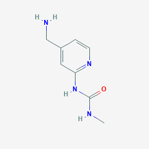 molecular formula C8H12N4O B8361075 1-(4-Aminomethyl-pyridin-2-yl)-3-methyl-urea 