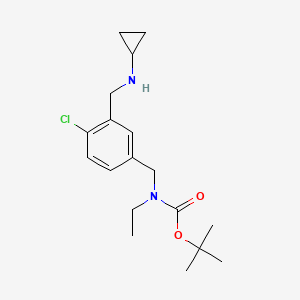 molecular formula C18H27ClN2O2 B8361083 (4-Chloro-3-cyclopropylaminomethyl-benzyl)-ethyl-carbamic acid tert-butyl ester 