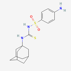molecular formula C17H23N3O2S2 B8361110 Benzenesulfonamide, 4-amino-N-(thioxo(tricyclo(3.3.1.1(sup 3,7))dec-1-ylamino)methyl)- CAS No. 70889-42-8