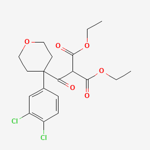 diethyl 2-(4-(3,4-dichlorophenyl)-tetrahydro-2H-pyran-4-carbonyl)malonate