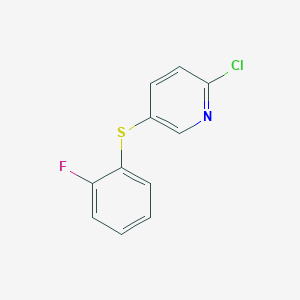 molecular formula C11H7ClFNS B8361121 2-Chloro-5-[(2-fluorophenyl)thio]pyridine 