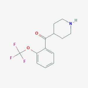 molecular formula C13H14F3NO2 B8361198 Piperidin-4-yl-(2-trifluoromethoxy-phenyl)-methanone 