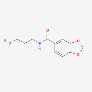 molecular formula C11H13NO4 B8361223 N-(3-hydroxypropyl)-1,3-benzodioxole-5-carboxamide 