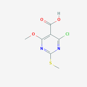 molecular formula C7H7ClN2O3S B8361233 4-Chloro-5-carboxy-6-methoxy-2-methylthiopyrimidine 