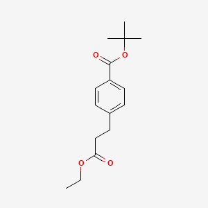 molecular formula C16H22O4 B8361247 3-(4-Tert-butyloxycarbonylphenyl)propionic acid ethyl ester 