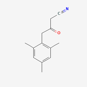 molecular formula C13H15NO B8361282 3-Oxo-4-(2,4,6-trimethyl-phenyl)-butyronitrile 
