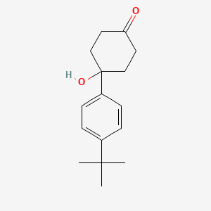 molecular formula C16H22O2 B8361289 4-[4-(Tert-butyl)phenyl]-4-hydroxy-1-cyclohexanone 