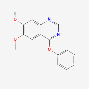 molecular formula C15H12N2O3 B8361353 7-Hydroxy-6-methoxy-4-phenoxyquinazoline 