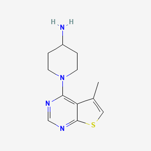 molecular formula C12H16N4S B8361417 1-(5-Methylthieno[2,3-d]pyrimidin-4-yl)piperidin-4-amine 