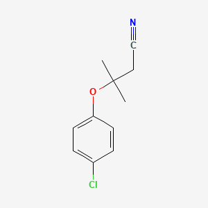molecular formula C11H12ClNO B8361433 3-(4-Chlorophenoxy)-3-methylbutyronitrile 
