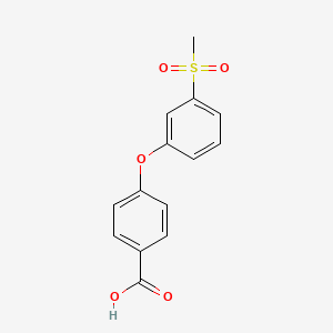 molecular formula C14H12O5S B8361452 4-(3-Methanesulfonyl-phenoxy)-benzoic acid 