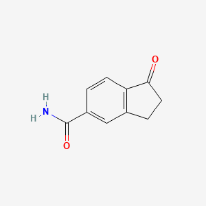 molecular formula C10H9NO2 B8361492 1-Oxo-indan-5-carboxylic acid amide 