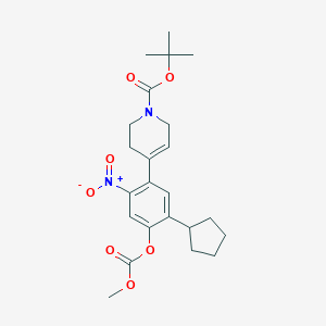 molecular formula C23H30N2O7 B8361549 tert-butyl 4-(5-cyclopentyl-4-(methoxycarbonyloxy)-2-nitrophenyl)-5,6-dihydropyridine-1(2H)-carboxylate 
