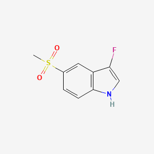 molecular formula C9H8FNO2S B8361568 3-Fluoro-5-(methylsulfonyl)-1H-indole 