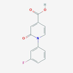 molecular formula C12H8FNO3 B8361613 1-(3-Fluorophenyl)-2-oxo-1,2-dihydropyridine-4-carboxylic acid 