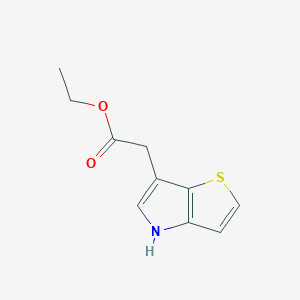 molecular formula C10H11NO2S B8361628 4H-Thieno[3,2-b]pyrrole-6-acetic acid ethyl ester 