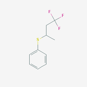 molecular formula C10H11F3S B8361659 Benzene, [(3,3,3-trifluoro-1-methylpropyl)thio]- 