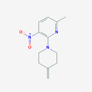 molecular formula C12H15N3O2 B8361683 6-Methyl-2-(4-methylene-1-piperidyl)-3-nitropyridine 