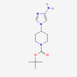 molecular formula C13H22N4O2 B8361708 tert-Butyl 4-(4-Amino-1H-imidazol-1-yl)piperidine-1-carboxylate CAS No. 190515-62-9