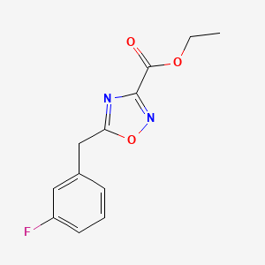 molecular formula C12H11FN2O3 B8361722 Ethyl 5-(3-fluorobenzyl)-1,2,4-oxadiazole-3-carboxylate 