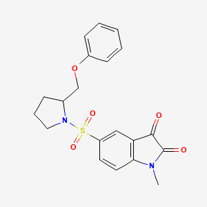 molecular formula C20H20N2O5S B8361757 1-Methyl-5-[2-(phenoxymethyl)pyrrolidin-1-yl]sulfonylindole-2,3-dione 