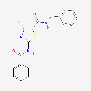 molecular formula C18H14ClN3O2S B8361850 2-Benzoylamino-4-chlorothiazole-5-carboxylic Acid Benzylamide 