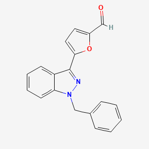 molecular formula C19H14N2O2 B8361911 1-Benzyl-3-(5-formyl-2-furyl)indazole 