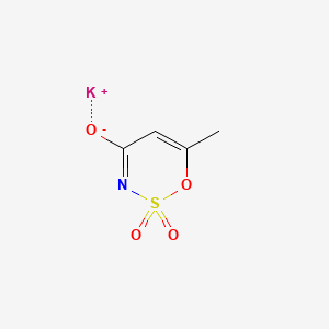 molecular formula C4H4KNO4S B8361914 1,2,3-Oxathiazin-4(3H)-one, 6-methyl-, 2,2-dioxide, potassium salt 