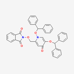 molecular formula C40H30N2O6 B8361937 2-Phthalimidooxymethyl-1,5-dibenzhydryloxy-4-pyridone 